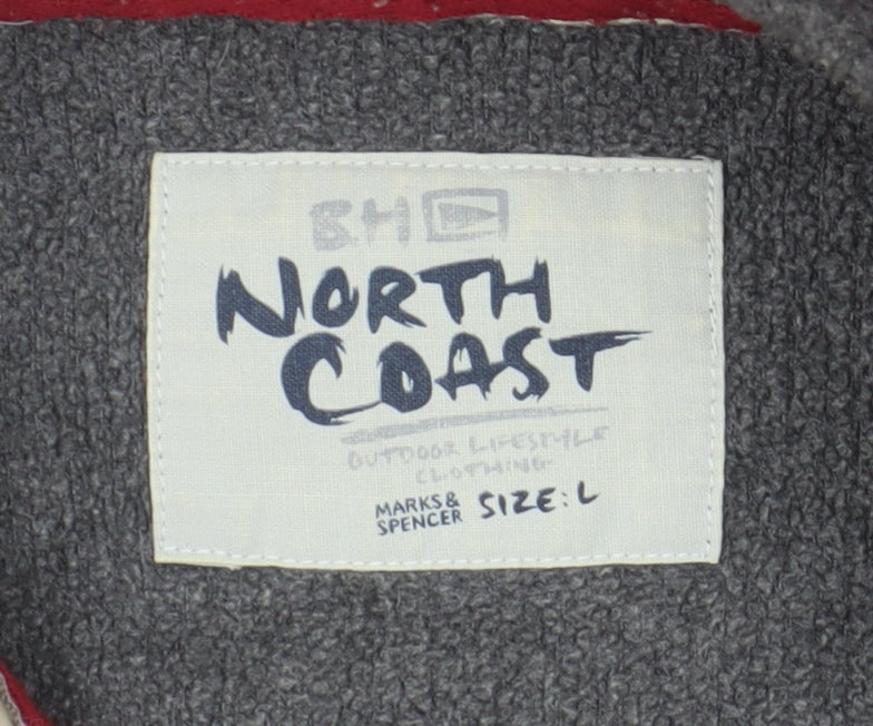 Mens UK Size L Marks and Spencer Grey 1/2 Zip Sweatshirt