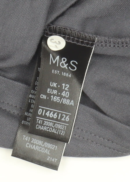 Womens UK Size 12 Marks and Spencer Grey Basic T-Shirt