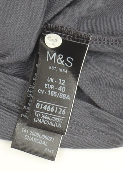 Womens UK Size 12 Marks and Spencer Grey Basic T-Shirt