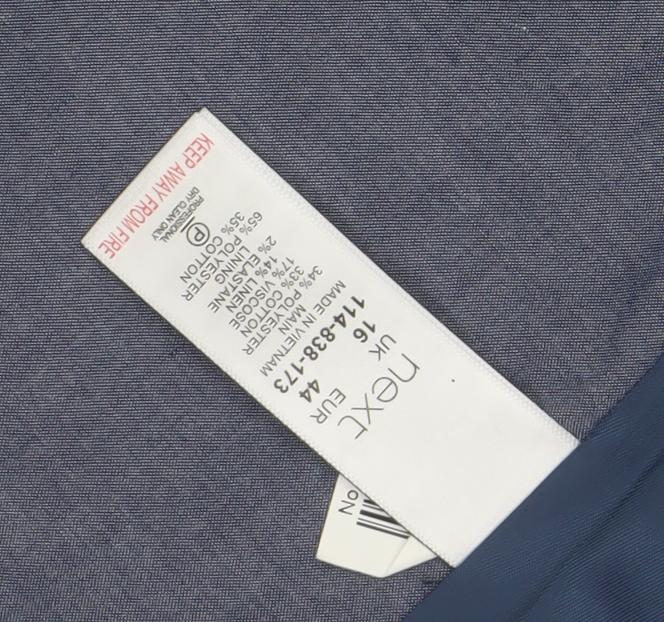 Next Women's Blue Houndstooth Blazer, Size 14