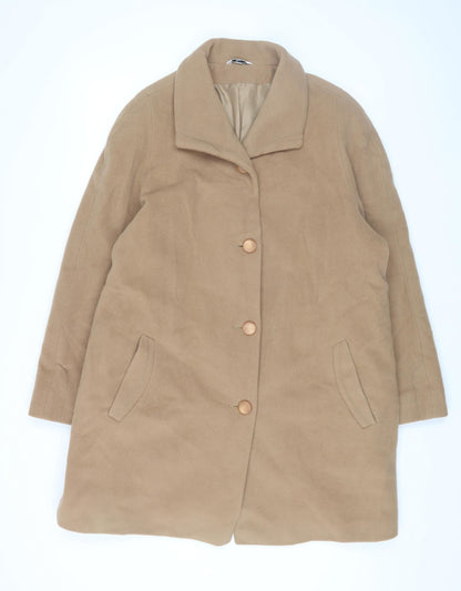 Klass Women’s Beige Wool Overcoat Size 16