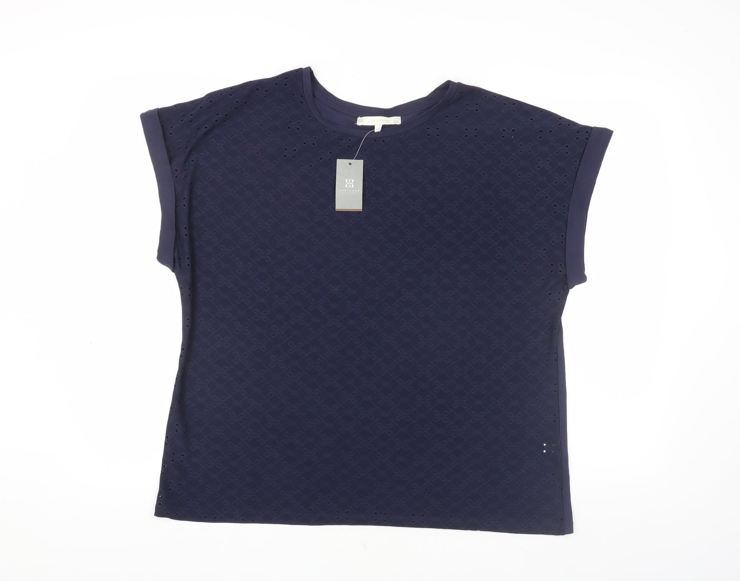 Womens UK Size 14 Lakeland Blue Basic T-Shirt
