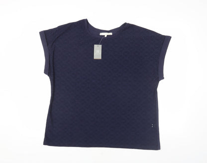 Womens UK Size 14 Lakeland Blue Basic T-Shirt