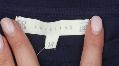 Womens UK Size 14 Lakeland Blue Basic T-Shirt