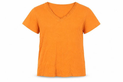 Womens UK Size M ISLE ESSENTIALS Orange Basic T-Shirt