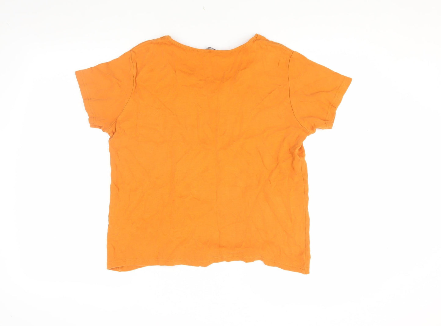 Womens UK Size M ISLE ESSENTIALS Orange Basic T-Shirt