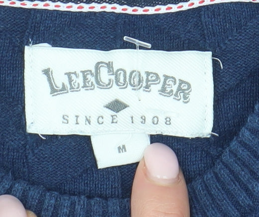 Lee Cooper Men's Blue Medium Pullover Jumper