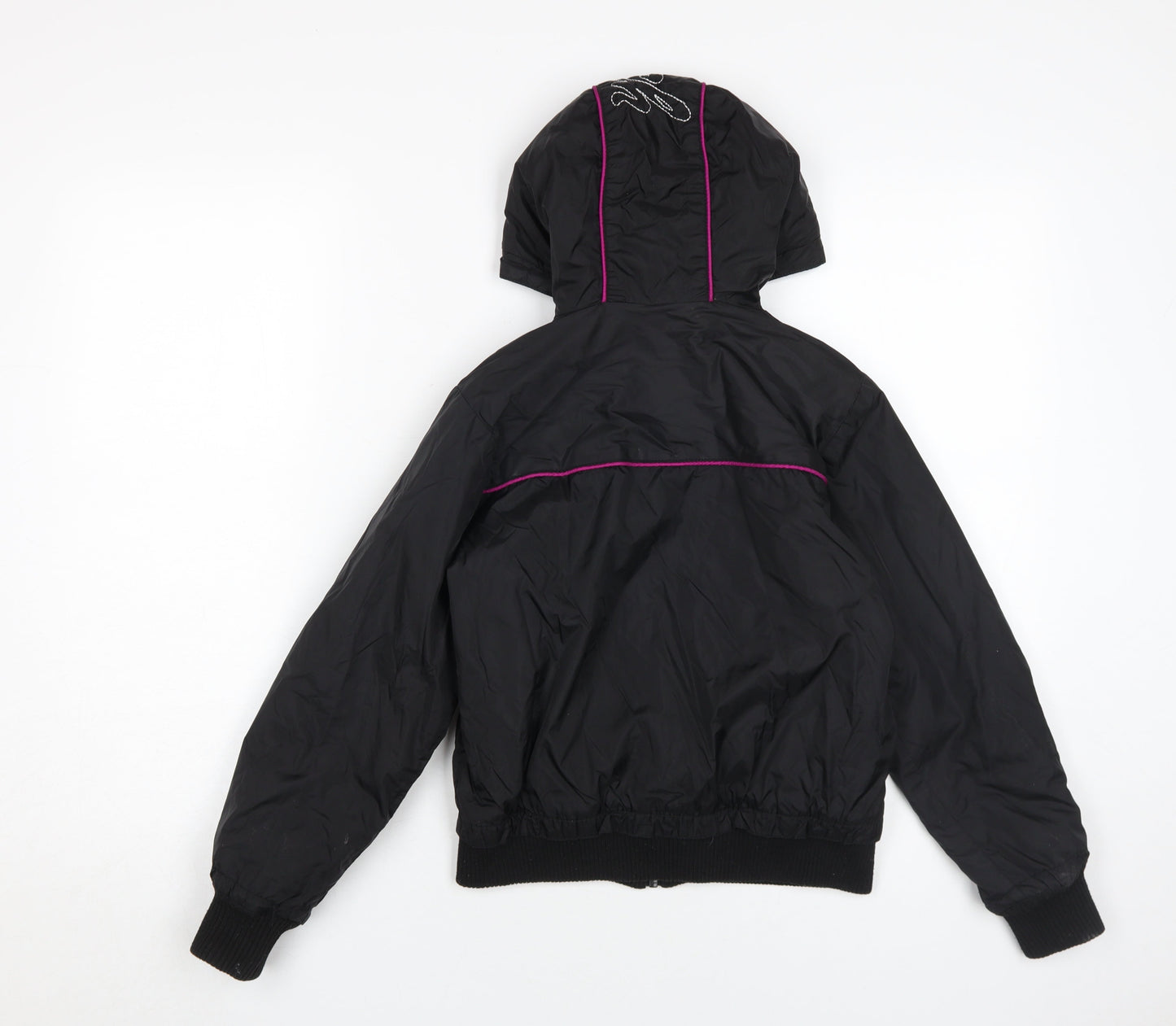 Hooch Girls Black Bomber Jacket, Hooded, Age 10-11 Years