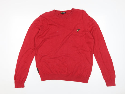 Voi Jeans Men's Red Crew Neck Pullover Jumper M