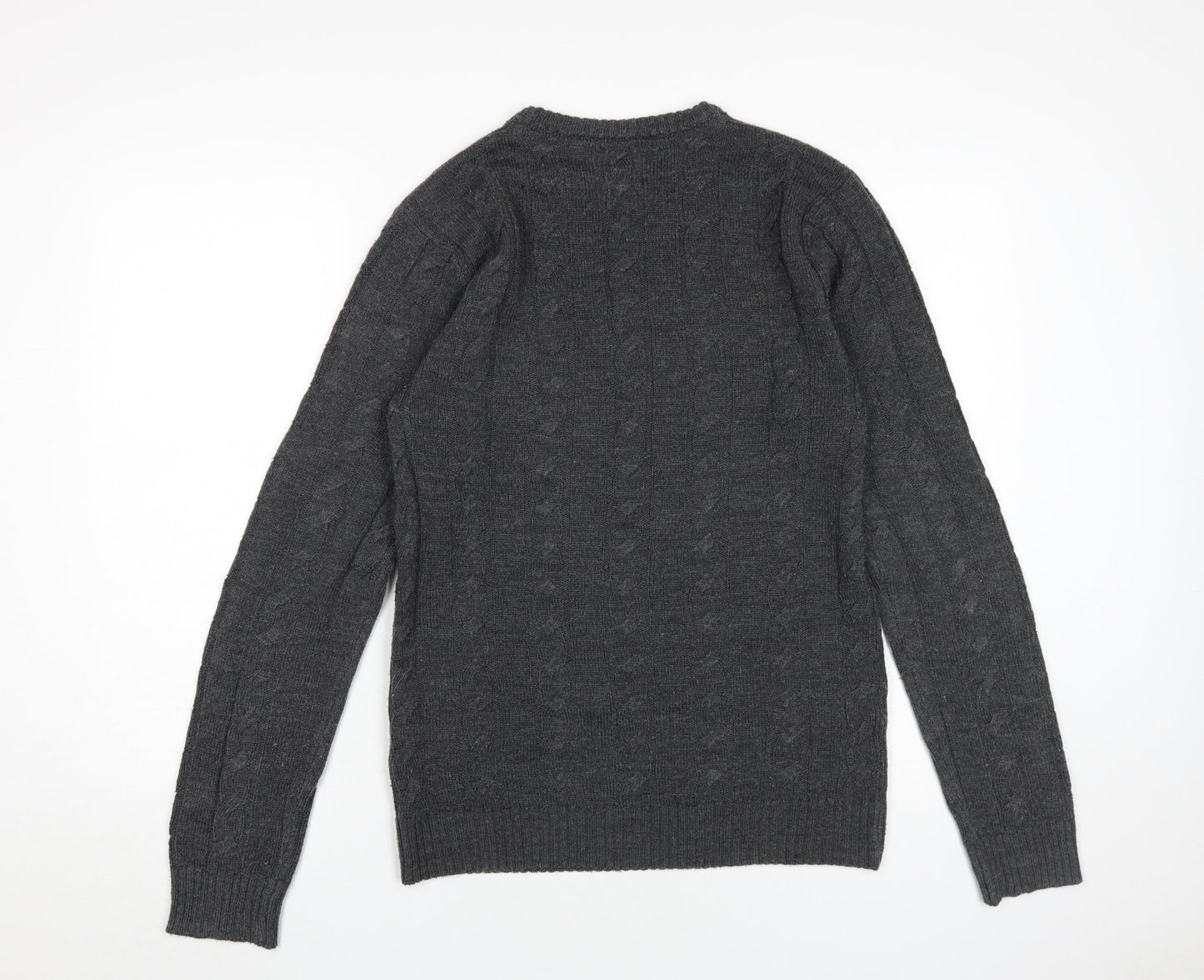 Brave Soul Men's Grey Pullover Jumper, Size S