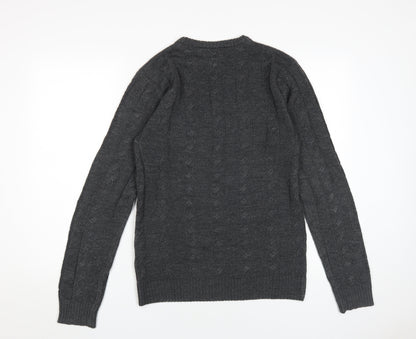 Brave Soul Men's Grey Pullover Jumper, Size S