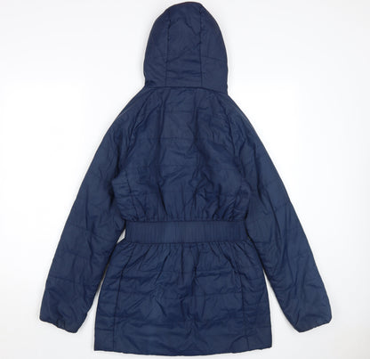 Craghoppers Girls Blue Puffer Jacket 13 Years Hooded & Belted