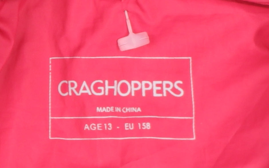 Craghoppers Girls Blue Puffer Jacket 13 Years Hooded & Belted