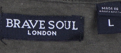 Mens UK Size L Brave Soul Green  T-Shirt