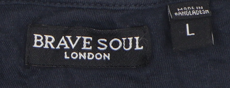 Mens UK Size L Brave Soul Blue  T-Shirt