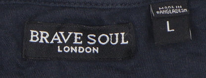 Mens UK Size L Brave Soul Blue  T-Shirt