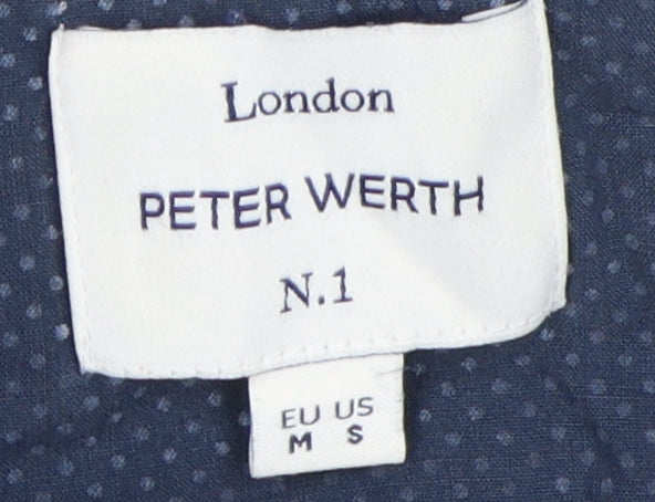 Peter Werth Men's Blue Striped Cotton T-Shirt S