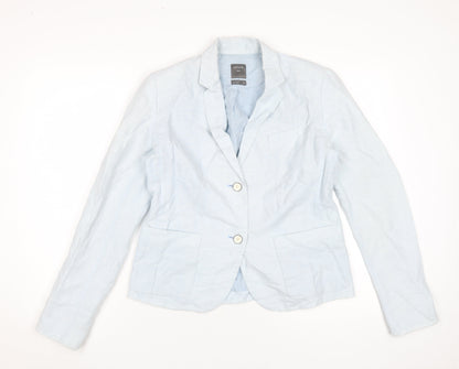 Gap Women's Blue Linen Blazer Size 10 Regular Fit
