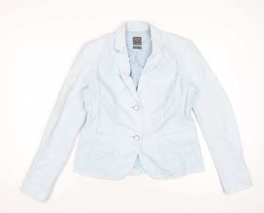 Gap Women's Blue Linen Blazer Size 10 Regular Fit
