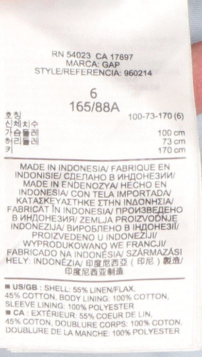 Gap Women's Blue Linen Blazer Size 10 Regular Fit