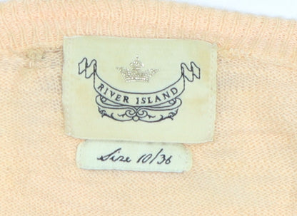 Womens UK Size 10 River Island Beige Cardigan Jumper