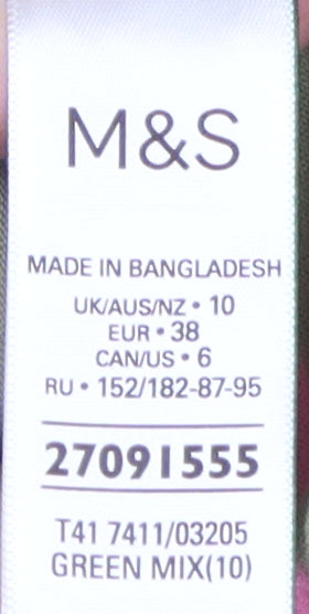Womens UK Size 10 Marks and Spencer Green  T-Shirt