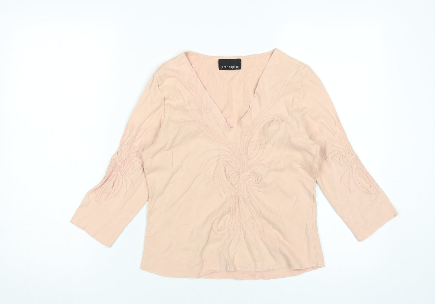 Womens UK Size 12 Principles Beige Basic Blouse