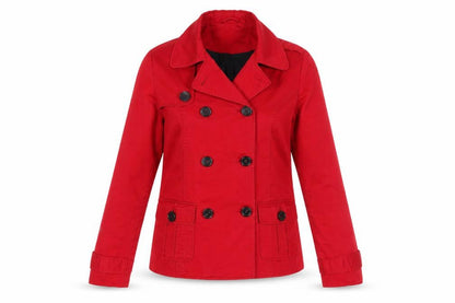 Womens UK Size 10 Laura Ashley Red Pea Coat
