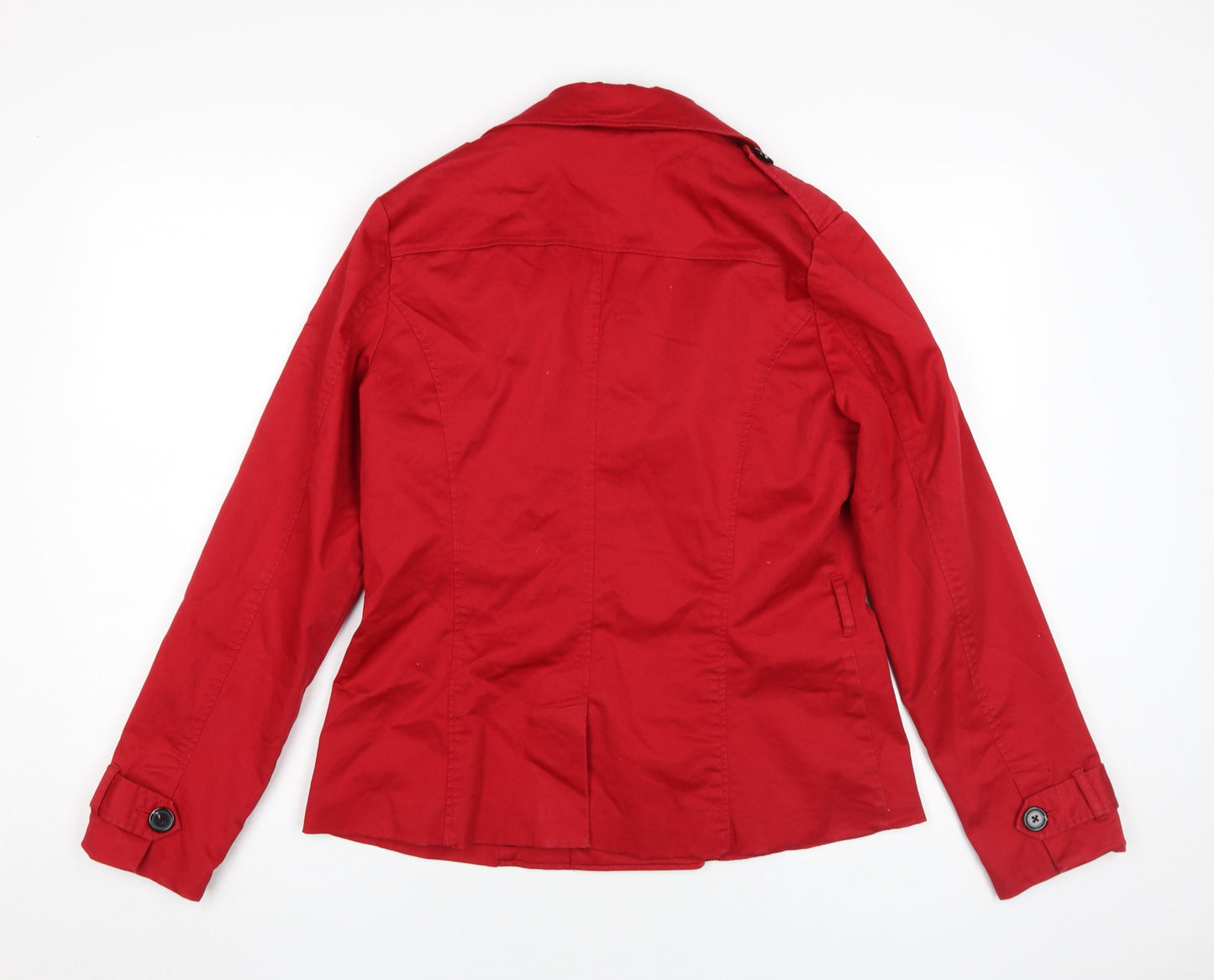 Womens UK Size 10 Laura Ashley Red Pea Coat