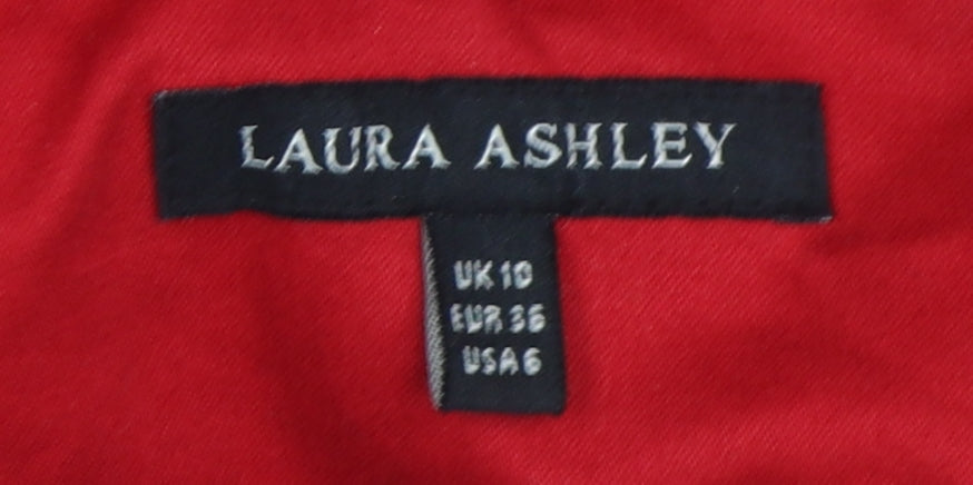 Womens UK Size 10 Laura Ashley Red Pea Coat