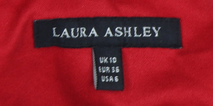 Womens UK Size 10 Laura Ashley Red Pea Coat
