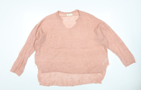 Womens UK Size One Size JCL Pink Pullover Jumper