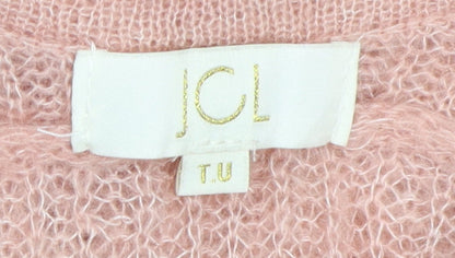 Womens UK Size One Size JCL Pink Pullover Jumper