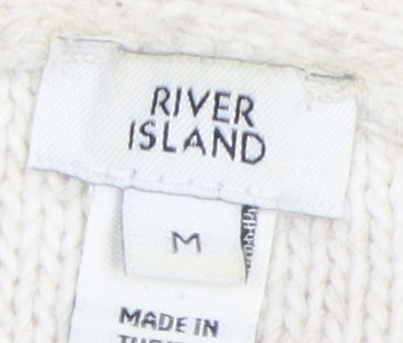 Womens UK Size M River Island Ivory Cardigan Jumper