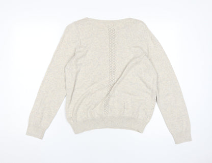 Womens UK Size 12 Marks and Spencer Beige Pullover Jumper