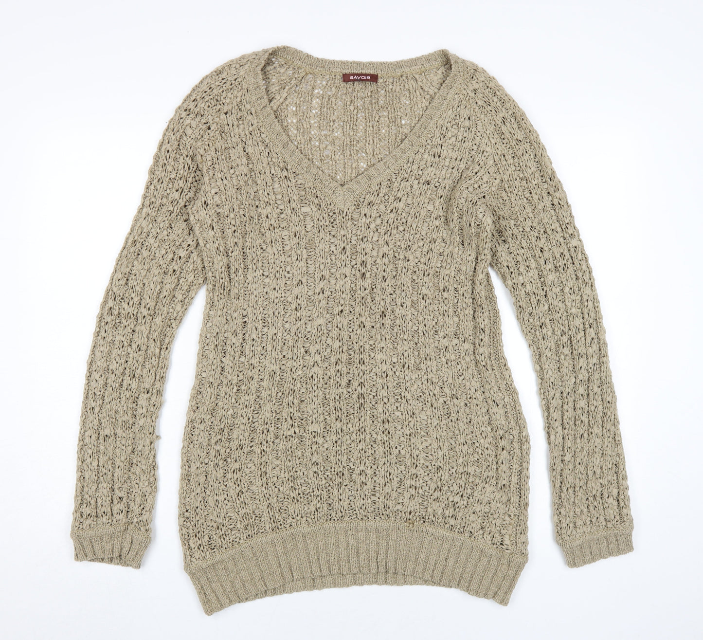 Womens UK Size 12 Savoir Beige Pullover Jumper
