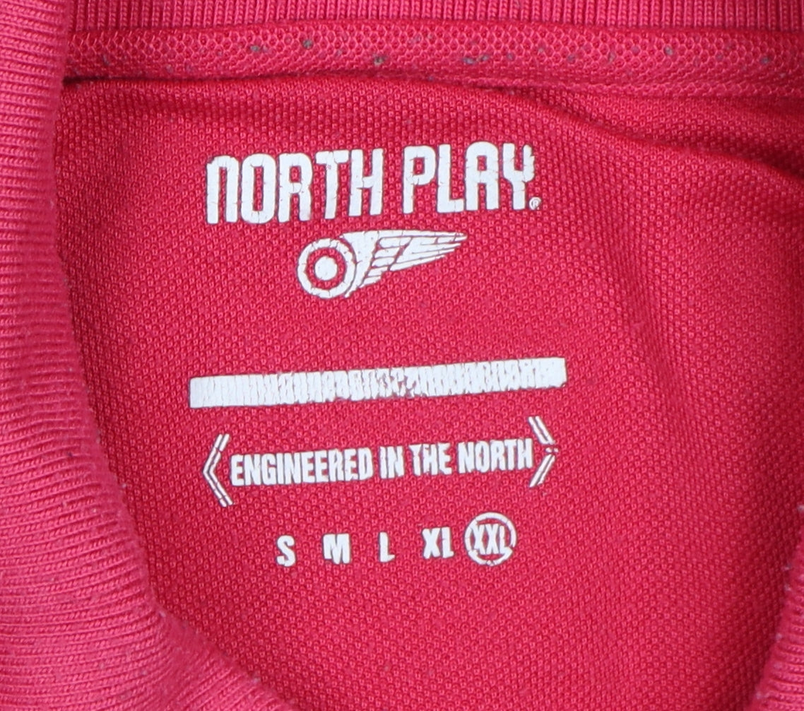 North Play Men's Red M Polo Shirt - Short Sleeve