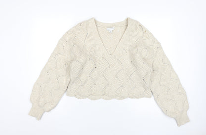 Womens UK Size M Topshop Ivory Pullover Jumper