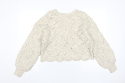 Womens UK Size M Topshop Ivory Pullover Jumper