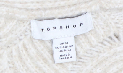 Womens UK Size M Topshop Ivory Pullover Jumper