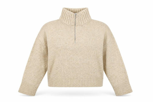 Front view of ASOS Design Women Beige High Neck jumper S