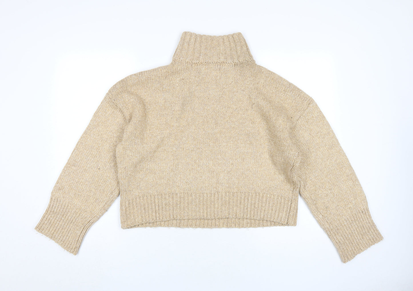 ASOS Design Women Beige High Neck Pullover Jumper S