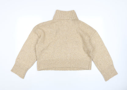 ASOS Design Women Beige High Neck Pullover Jumper S