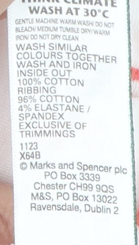Marks and Spencer Boys White Striped T-Shirt, Size 6-7
