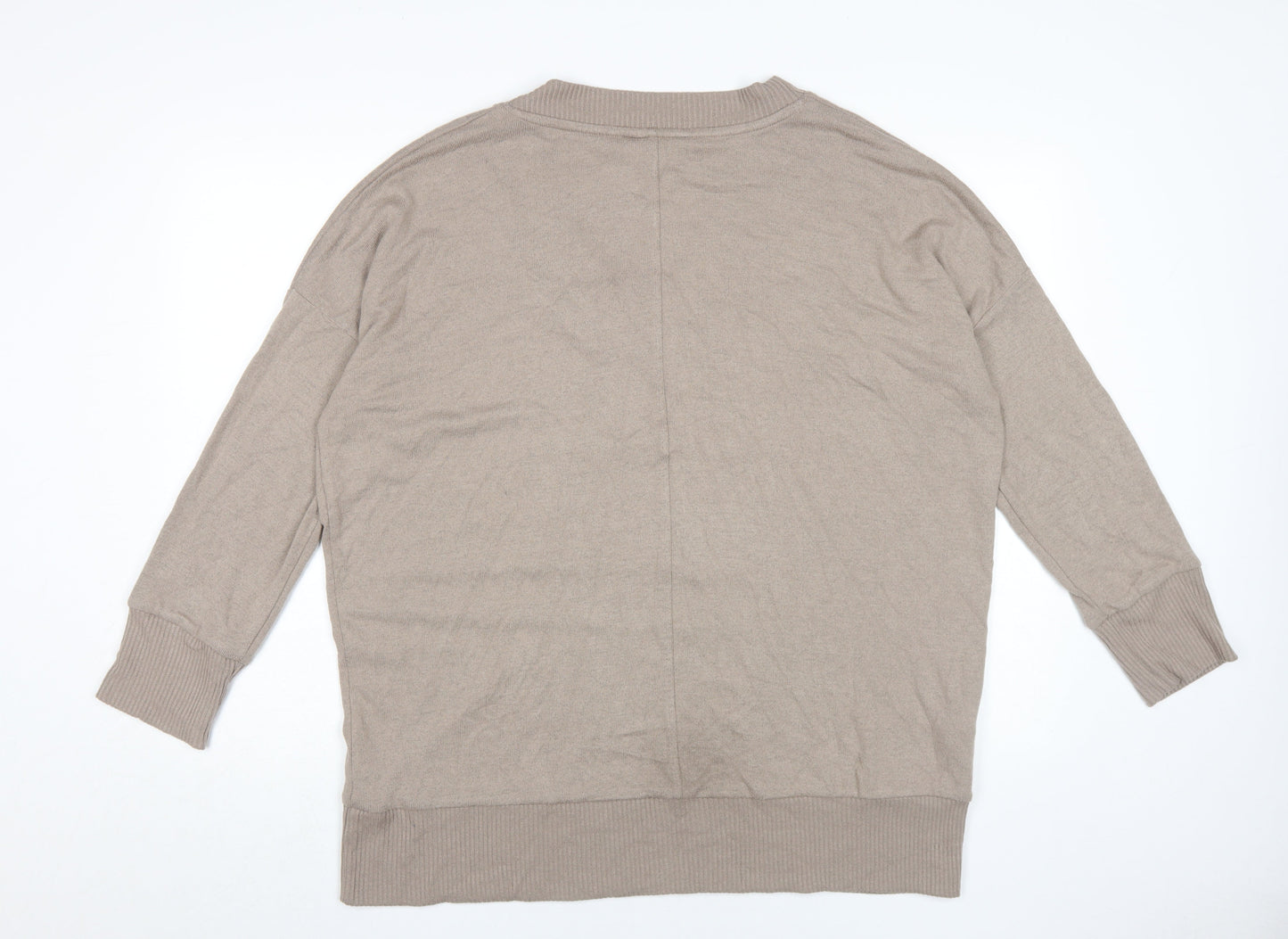 Next Beige V-Neck Pullover Jumper L Unisex Adults