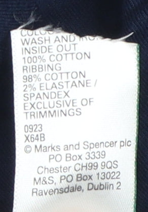 Marks and Spencer Boys White Blue T-Shirt 9-10 Years