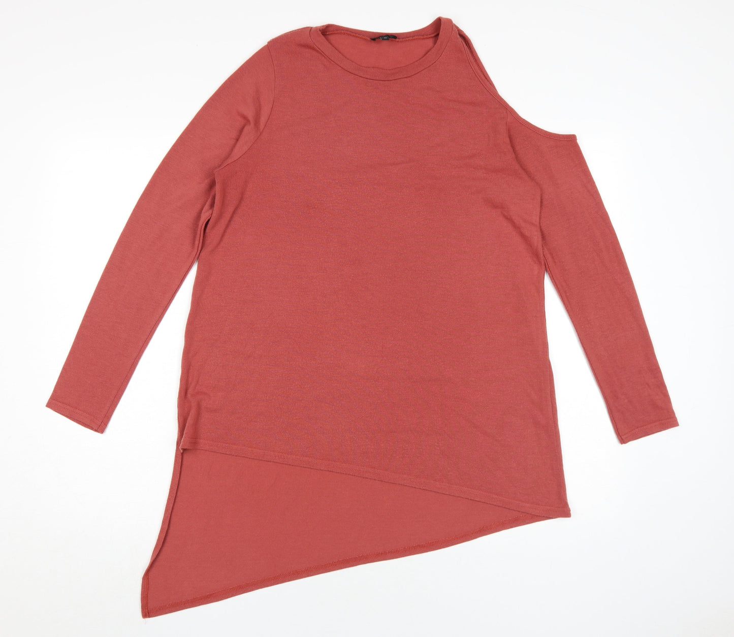 Womens UK Size 10 River Island Red Asymmetrical T-Shirt