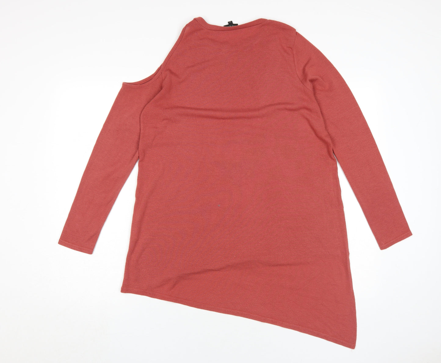 Womens UK Size 10 River Island Red Asymmetrical T-Shirt