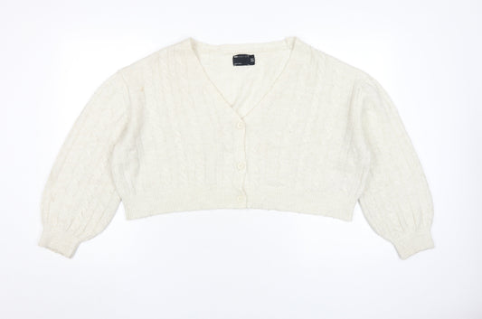 Womens UK Size 10 ASOS Ivory Cardigan Jumper