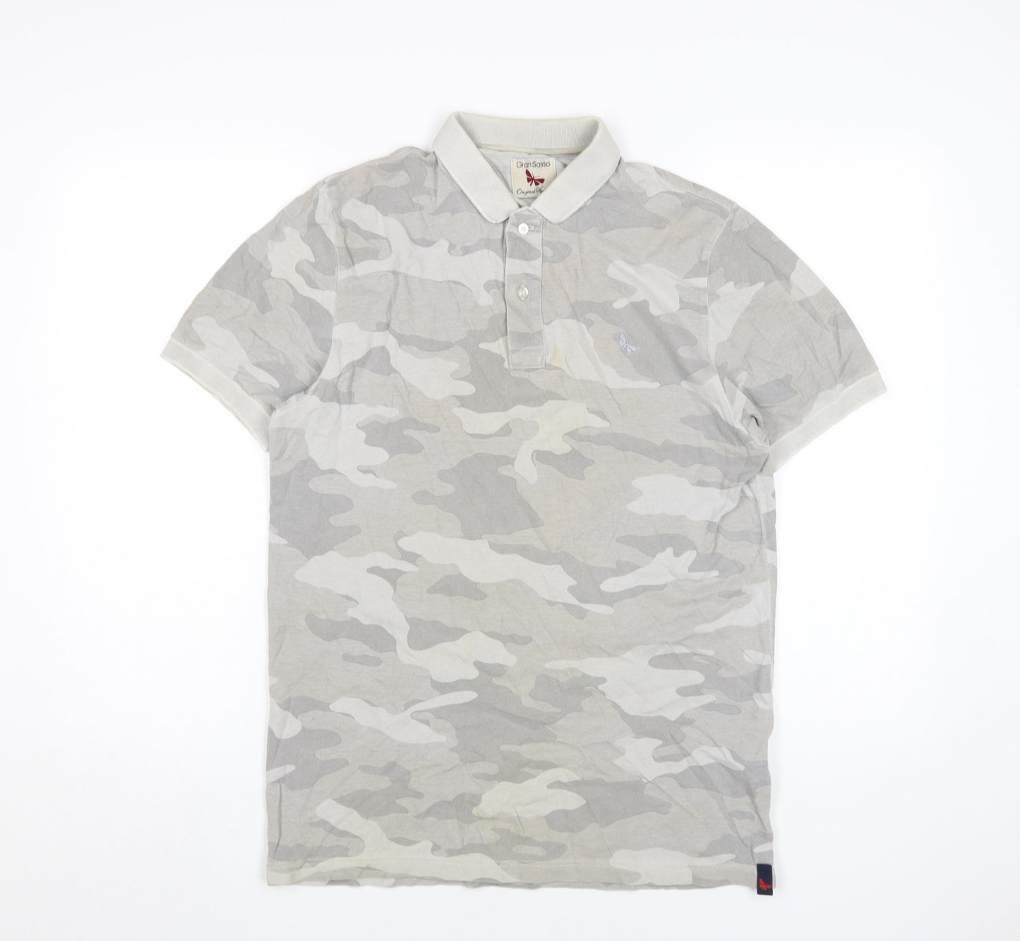 Gran Sasso Men's Beige Camouflage Polo Shirt Size 20